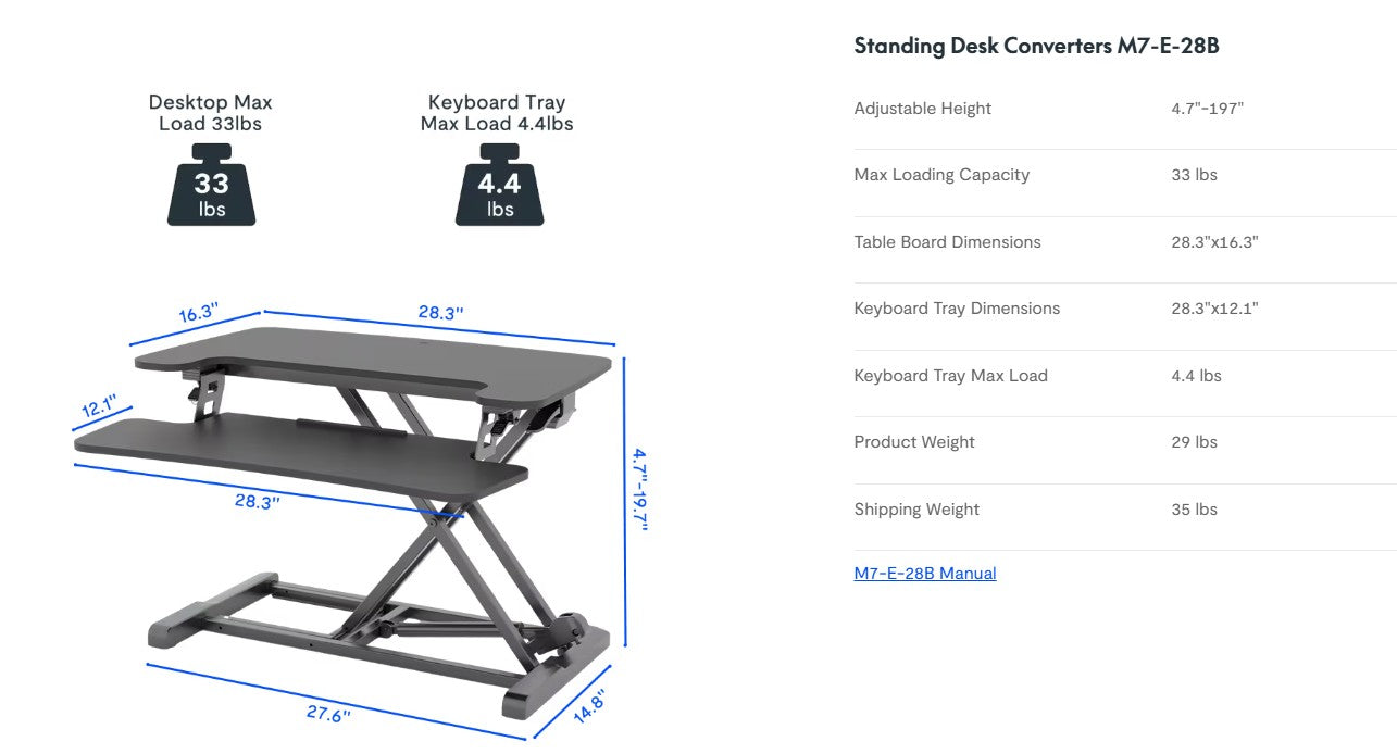 Fullynordic Standing Desk Converter